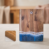 Blue Ocean Wave Resin Rectangular Cutting Board Epoxy Resin Serving Board