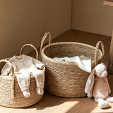 Handwoven Straw Storage Basket – Natural Grass Organizer Basket for Home Decor & Storage