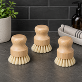 Natural Hardwood Pot Scrubber Brush with Sisal & Coconut Fiber Bristles, Heavy-Duty Kitchen Cleaning Brush