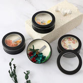 Cylinder Soy Wax Candle with Preserved Flower