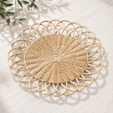Handwoven Rattan Placemat – Rustic Table Mat & Coaster Collection