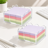 Acrylic Wavy Memo Holder – Decorative Desktop Note Storage Box