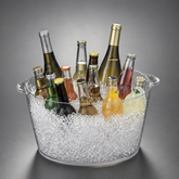 Large Acrylic Ice Bucket, Clear Champagne Wine Beer Cooler with Handles, Heavy-Duty Beverage Tub for Parties, Bar, Wedding, and Outdoor Entertaining