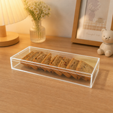 Clear Rectangular Plastic Storage Container with Lid, Food-Grade PS Box