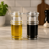 Acrylic Oil Dispenser Bottle, Clear Kitchen Seasoning Container with Non-Drip Spout for Olive Oil, Vinegar, Soy Sauce, and Liquid Condiments
