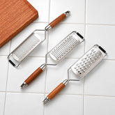 Stainless Steel Multifunctional Grater with Wood Handle, 4-in-1 Kitchen Shredder & Slicer for Potato, Carrot, Cucumber, and Cheese
