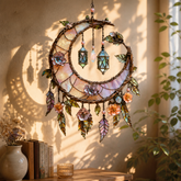 Moon Flower Suncatcher – Boho Acrylic Window Hanging Decor