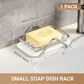 Stainless Steel Soap Dish Holder – Minimalist Soap Rack with Drain Tray, Rust Resistant Bathroom Soap Storage Organizer