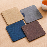 Natural Jute Fabric Drink Coasters, Rustic Table Protection Pads for Coffee Cups & Home Decor