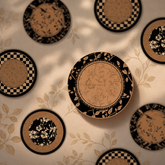 Round Rubber Placemat Set – Vintage Floral Table Mat Set