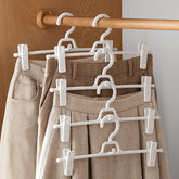 Stackable Multi-Layer Pants Hanger Space Saving Non-Slip Clothes Organizer for Closet Storage