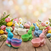 Rabbit Holding Basket Decorative Home Ornament Candy Storage Basket Figurine Tabletop Display Cute Animal Decor