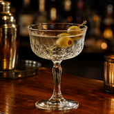 Retro Cut Crystal Stemmed Wine Glasses 250ML, Set of 2