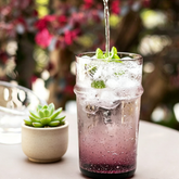 Rose Colored Hand Blown Glass Tumbler – Luxury Soda Lime Glass Cup with Custom Logo Option
