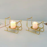 Sleigh Candleholder Creative Iron Decor Piece