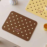 Waterproof Leather Placemat – Minimalist Polka Dot Dining Table Mat, French Style PU Leather Table Protector for Kitchen & Home Decor