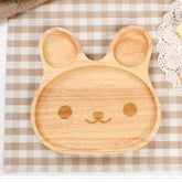Beech Wood Bunny Shaped Kids Plate