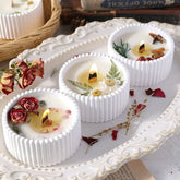 Dried Flower Candle in Plaster Cup