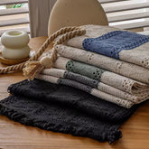 Striped Placemat with Jute Trim Decorative Table Mat