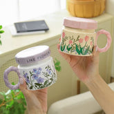 Floral Ceramic Mug 400ML Coffee Tea Cup Home Gift