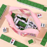 Portable Mahjong Storage Bag – Transparent Large Capacity Game Tile Organizer with Handle for Travel & Home