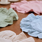Solid Color Ruffle Placemat Round Dining Table Mat