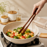 Natural Camphor Wood Food Tongs – Reusable Wooden Kitchen Serving Tongs for Bread, BBQ & Salad