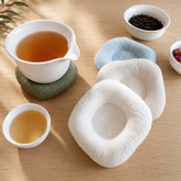 Padded Cotton Linen Coaster, Handmade Tea Cup Mat