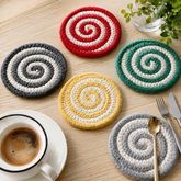 Handwoven Cotton Rope Coaster, Thick Spiral Heat-Resistant Table Mat
