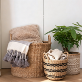 Japanese Style Woven Straw Storage Basket – Natural Organizer Basket for Home & Daily Storage