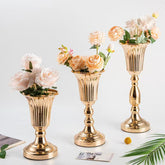 Iron Candleholder Flower Vase Container Metal Decor, Heavy Duty Exquisite Ornament