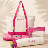 Large Capacity Mahjong Storage Bag Set – 3-Piece Canvas Carry Tote with Handle & Shoulder Strap