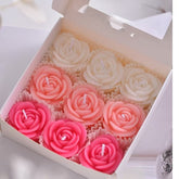 Handmade Mini Rose Flower Scented Candle Set