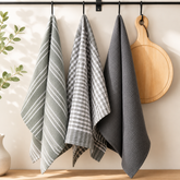 3-Pack Cotton Kitchen Towels, Absorbent Dish Cloths, Tea Towels & Table Mats