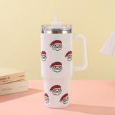 Rhinestone Embellished 40oz Stainless Steel Insulated Tumbler with Straw – Double Wall Sparkling Travel Mug