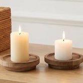 Natural Wood Candle Tray Rustic Decor Base