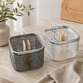 Multi-Grid Kitchen Seasoning Organizer Box, Clear Spice Storage Container with Compartments for Cooking Essentials