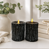 Rustic Paraffin Tree Stump Candle Decor – Vintage Wood Look Candle Holder for Home & Café Styling