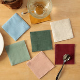 Solid Linen Coaster, Heat-Resistant Tea Cup Mat