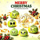 Christmas Grinch Dumpling Squishy Toy – 8.5 cm TPR Mystery Expression Stress Relief Toy, Holiday Stocking Stuffer, Party Favor & Christmas Gift