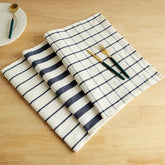 100% Cotton Table Mat – Blue Plaid & Striped Woven Placemat for Dining Table, Kitchen, Café, Restaurant & Home Decor