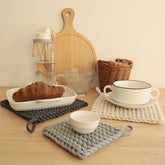 Japandi Woven Trivet – Minimalist Cotton Rope Heat Mat