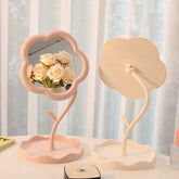 Flower Vanity Mirror- With Storage Tray & 360° Rotation