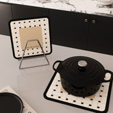 Heat Resistant Pot Trivet – Square Kitchen Hot Pad with Modern Geometric Design for Pots, Pans & Dining Tables