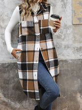 Women’s Vintage Plaid Lapel Long Vest