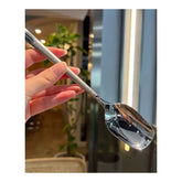 Modern Stainless Steel Spoon – Square Bowl Coffee & Dessert Spoon with Matte Handle for Home, Café & Dining