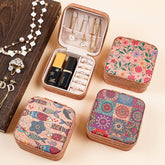 Patterned Travel Jewelry Case – Stackable Organizer for Necklaces & Accessories
