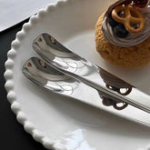 Stainless Steel Ice Cream Spoon – Long Handle Curved Dessert Spoon for Gelato, Sundae, Yogurt & Café Serving