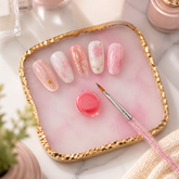 Gold Rim Agate Resin Palette – Nail Art Mixing and Display Board