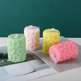 Embossed Pillar Beeswax Candle